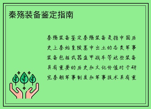 秦殇装备鉴定指南